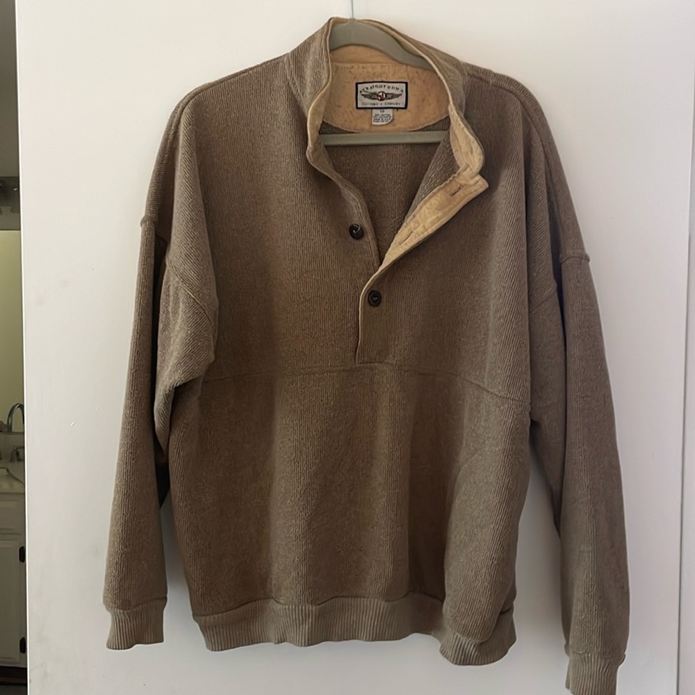 Vintage Brown Quarter-button down Sweatshirt